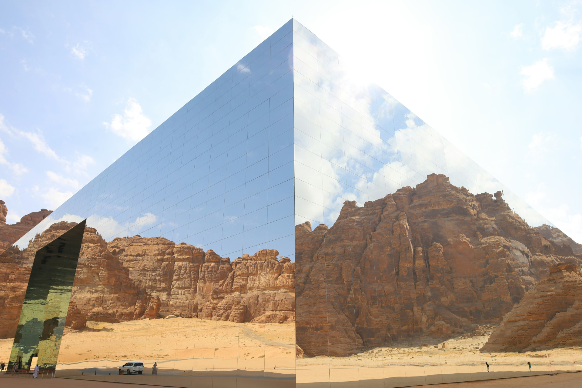 The mirrored Maraya concert hall in AlUla