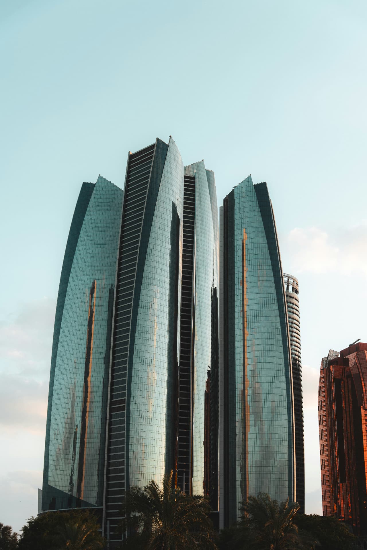 Abu Dhabi towers at golden hour