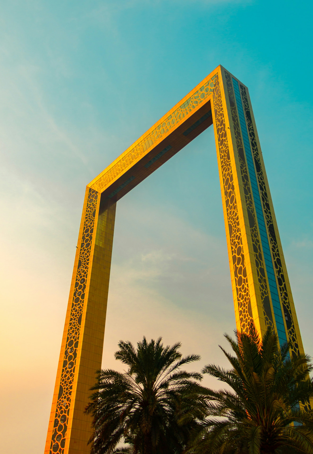 Dubai Frame against a turquoise sky